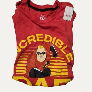 Disney Red Mr. Incredible Graphic Tee with Yellow Accents NWT